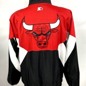 CHICAGO BULLS NBA Starter Half Zip Pull Over Jacket M XL 2X